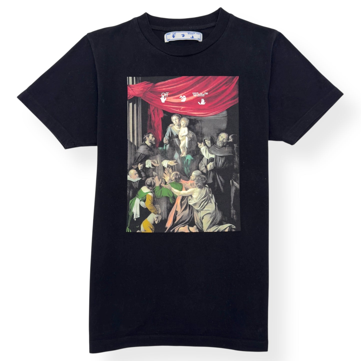OFF-WHITE CARAVAGGIO PAINTING SHORT SLEEVE T-SHIRT BLACK M