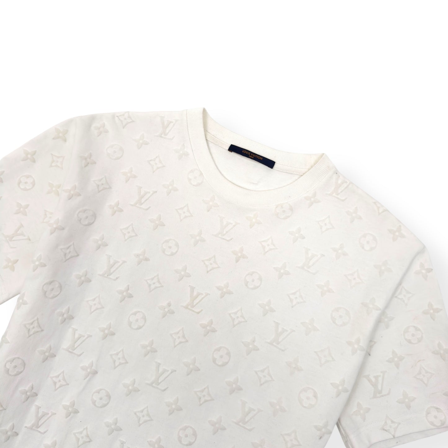 LOUIS VUITTON EMBOSSED LOGO T-SHIRT WHITE L