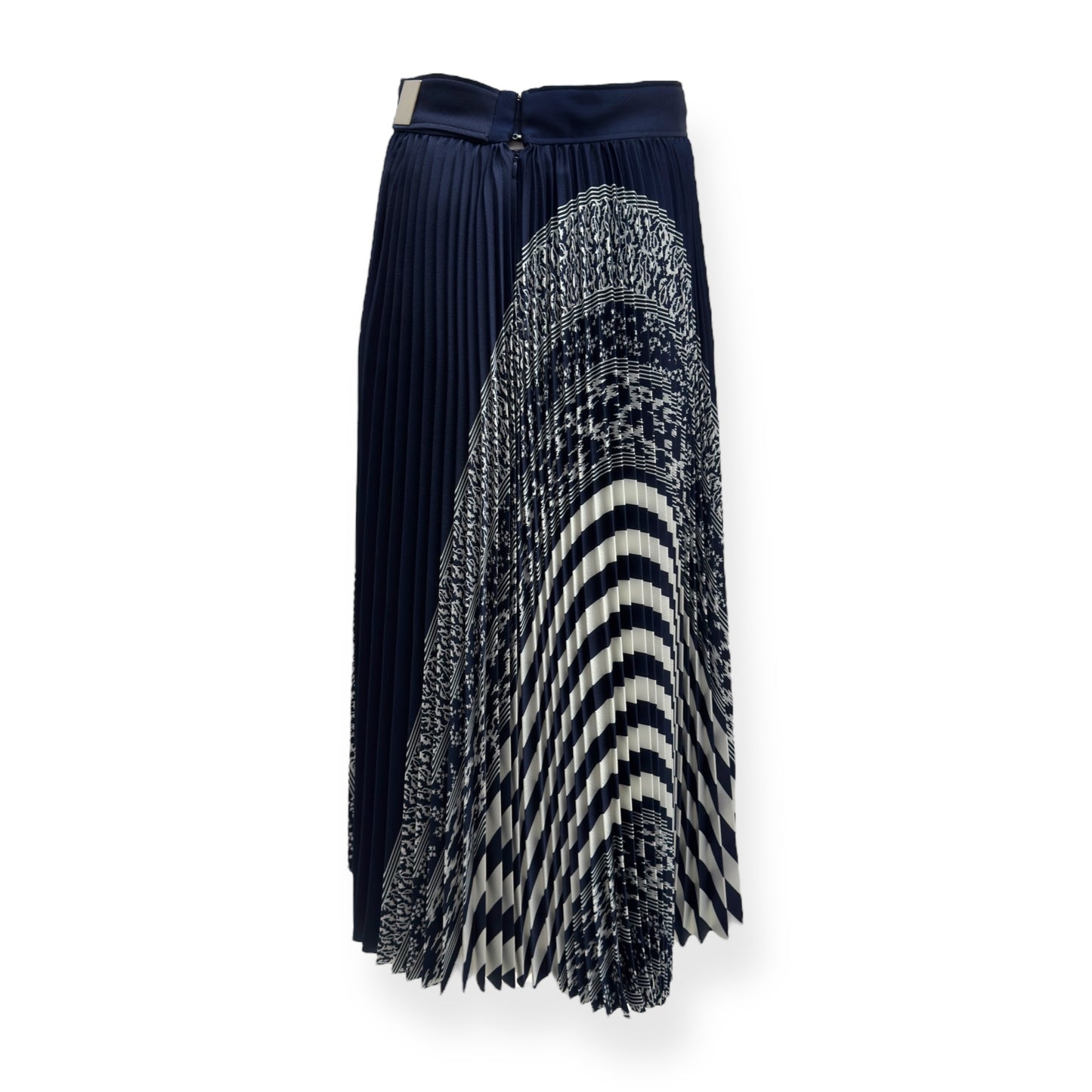 CARVEN PLEATED ABSTRACT LONG SKIRT BLUE 40 / UK12