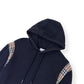 BURBERRY CHECK PANEL HOODIE BLACK M