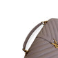 SAINT LAURENT COLLEGE LEATHER SHOULDER BAG BEIGE M