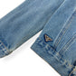 PRADA WASHED DENIM PLAQUE-LOGO DENIM JACKET LIGHT BLUE XL