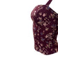 REFORMATION ELLORA FLORAL-PRINT TOP BURGUNDY UK8