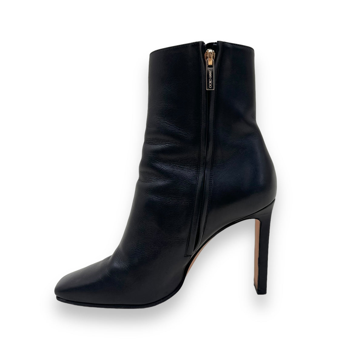JIMMY CHOO MINORI LEATHER ANKLE BOOTS BLACK UK5