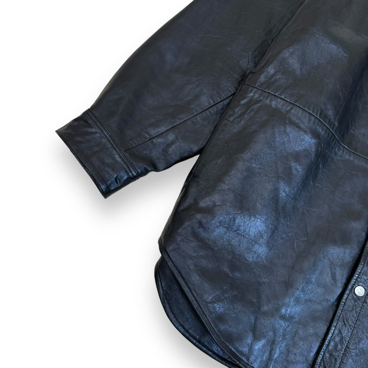 ACNE STUDIOS OVERSIZED LEATHER SHIRT JACKET BLACK M