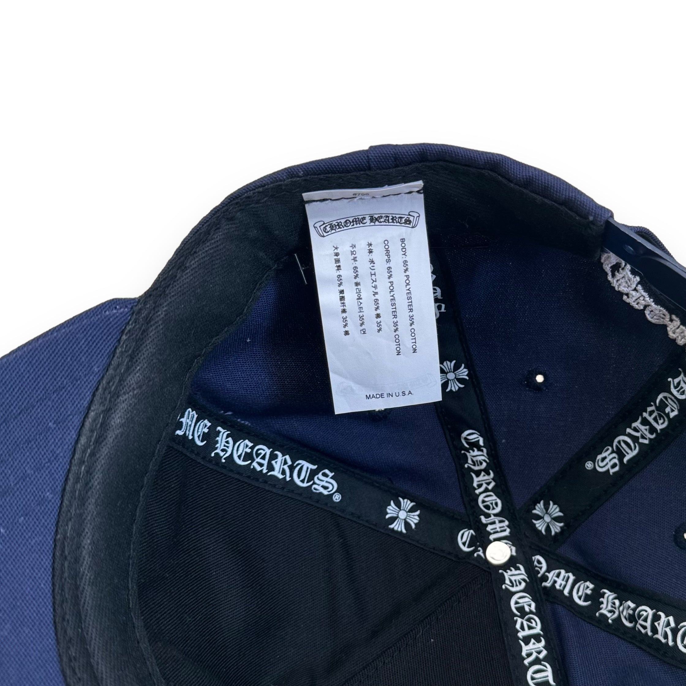 CHROME HEARTS CH CAP NAVY O/S
