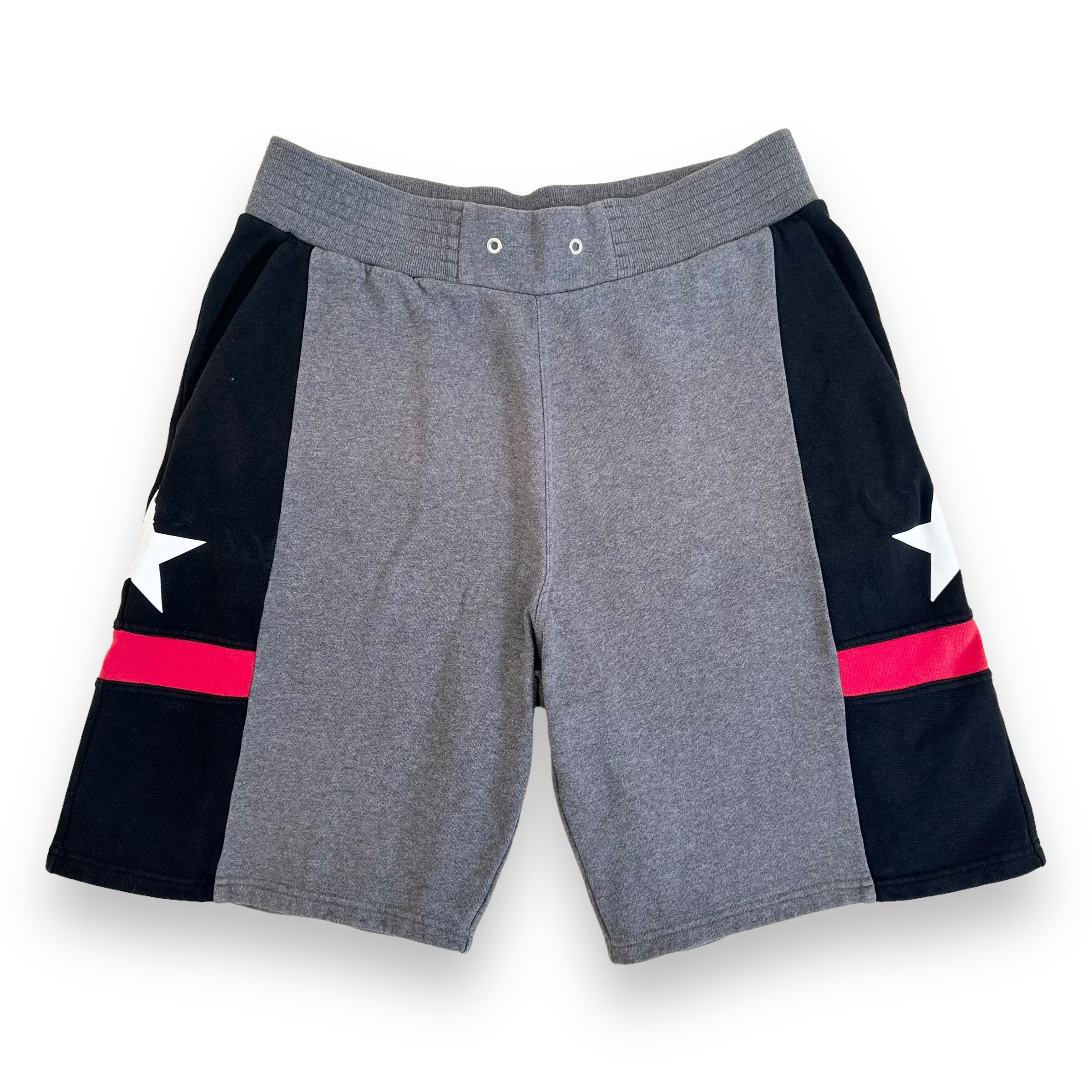 GIVENCHY STAR SWEAT SHORTS BLACK / GREY / RED L