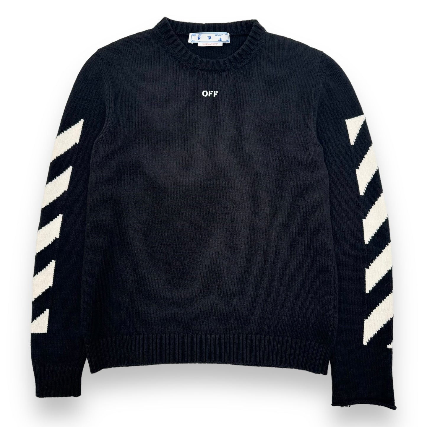 OFF-WHITE DIAGONAL CREWNECK KNIT BLACK / WHITE M