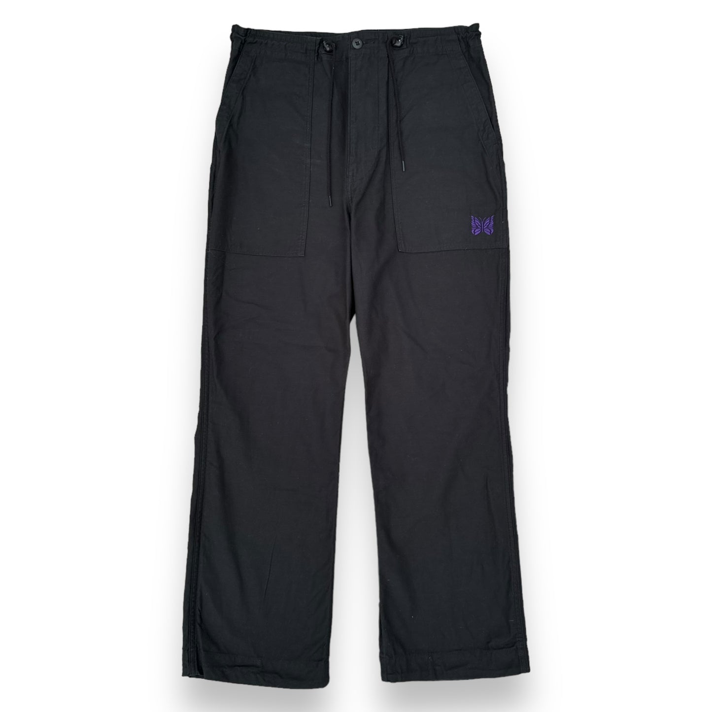 NEEDLES STRING FATIGUE TROUSERS BLACK / PURPLE S