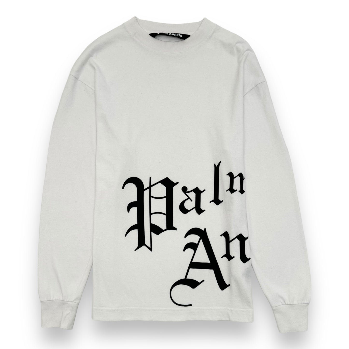 PALM ANGELS LONG-SLEEVE LOGO PRINT T-SHIRT WHITE M