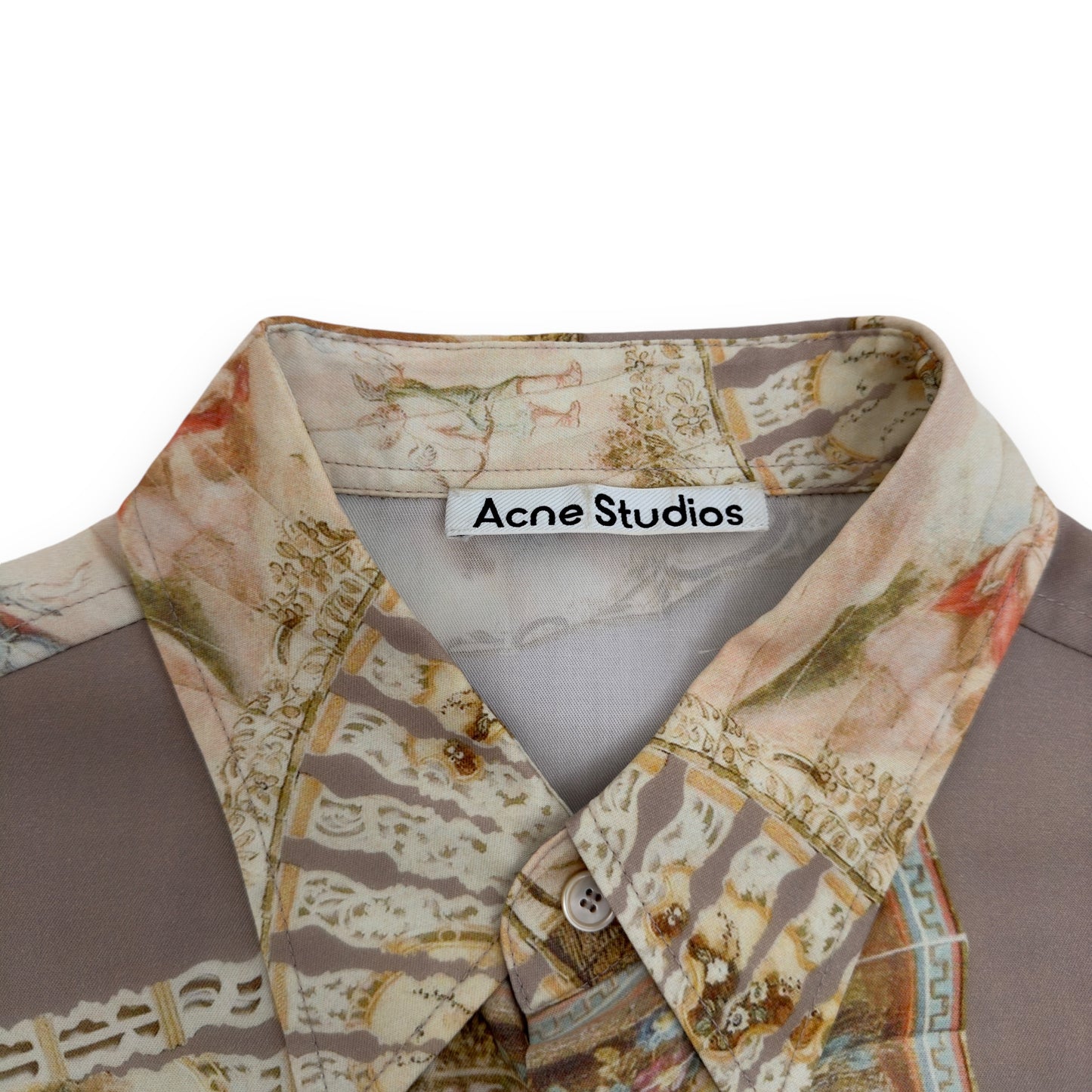 ACNE STUDIOS OVERSIZED SANDROS FAN PRINT SHORT SLEEVE SHIRT S