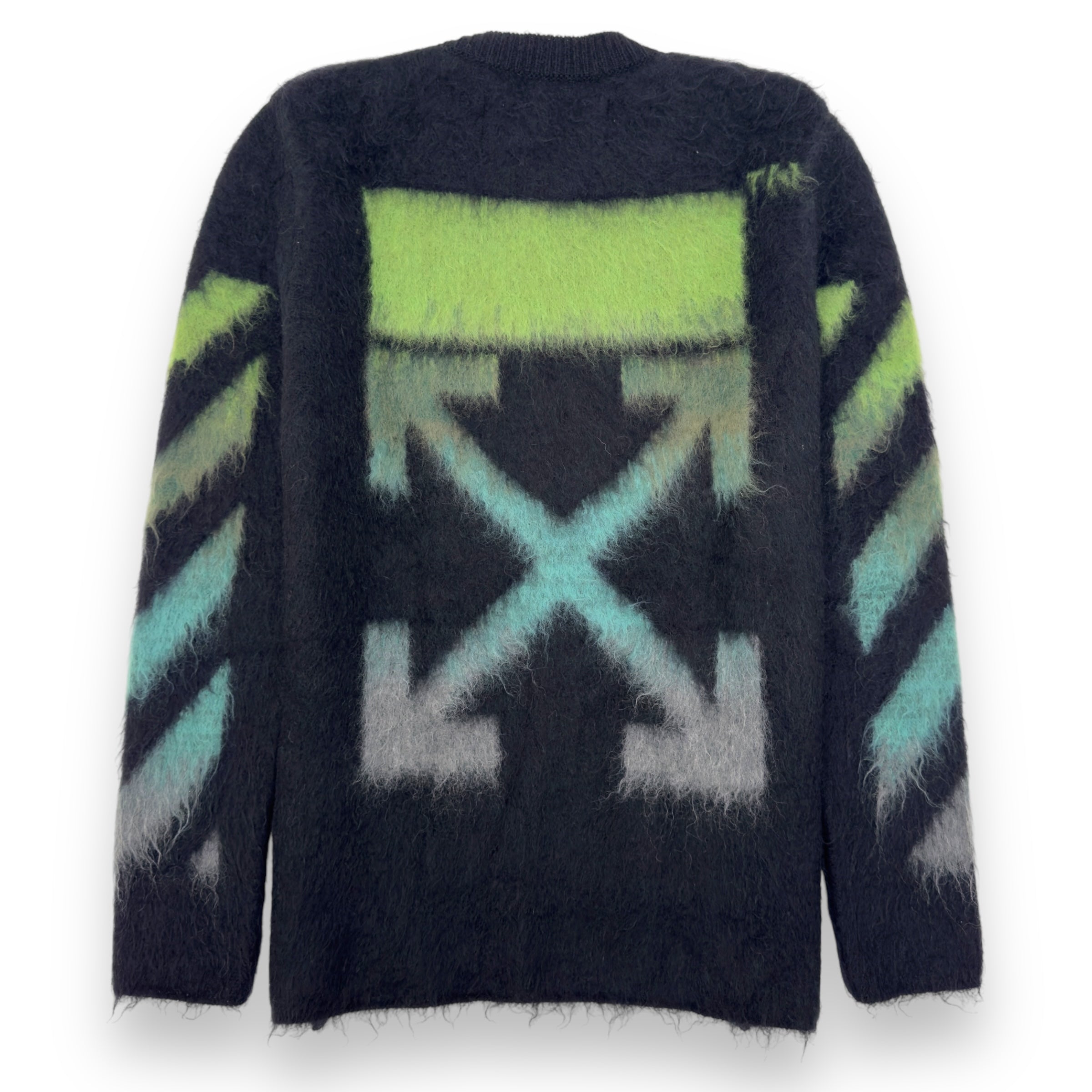 OFF-WHITE MOHAIR GRADIENT ARROW SWEATER BLACK M