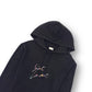 SAINT LAURENT SIGNATURE LOGO PRINT HOODIE BLACK L