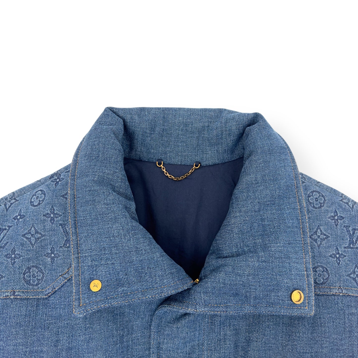 LOUIS VUTTON MONOGRAM PADDED DENIM JACKET INDIGO  FR52 / L