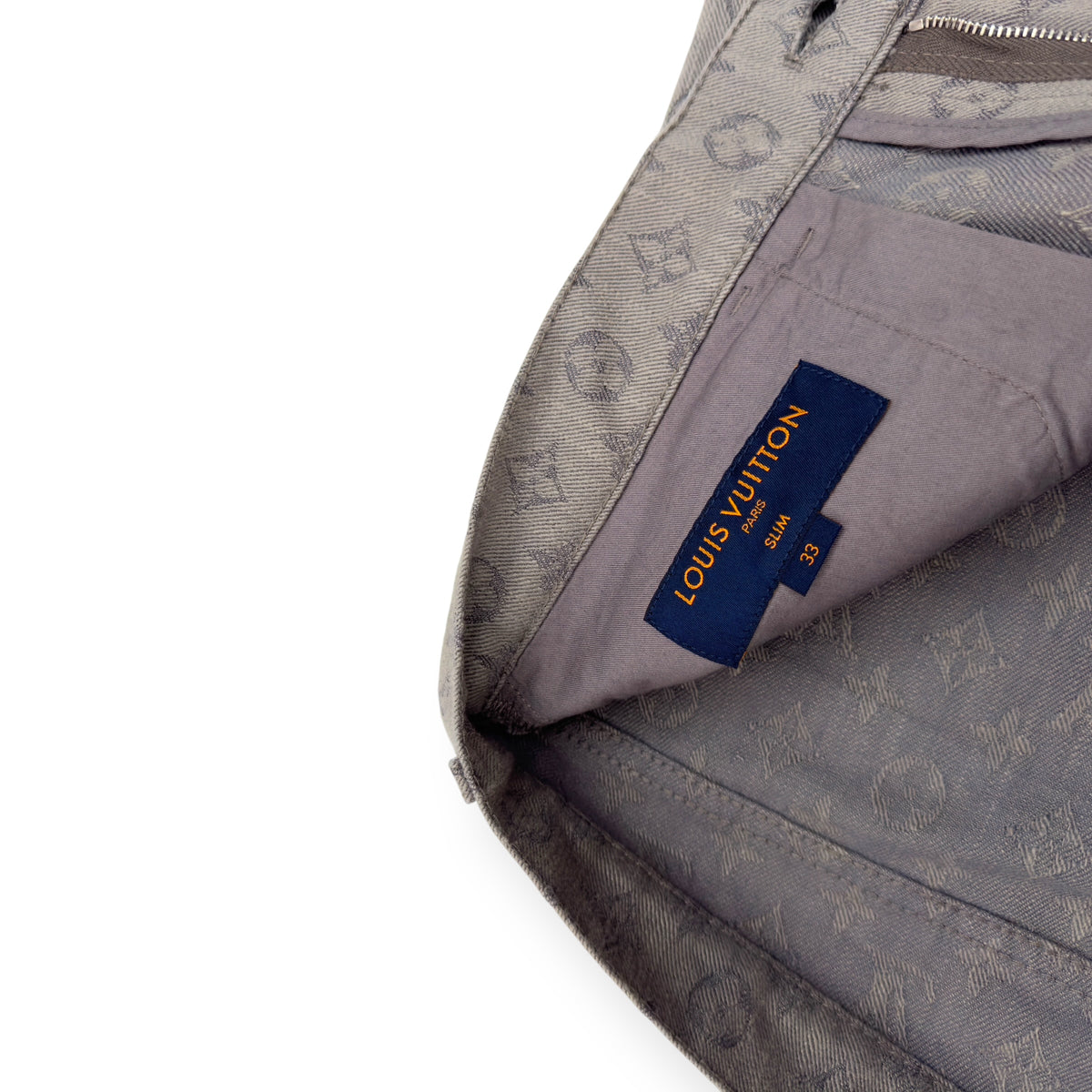 LOUIS VUITTON MONOGRAM SLIM FIT DENIM JEANS GREY M