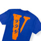 VLONE X JUICE WORLD T-SHIRT BLUE / ORNAGE L