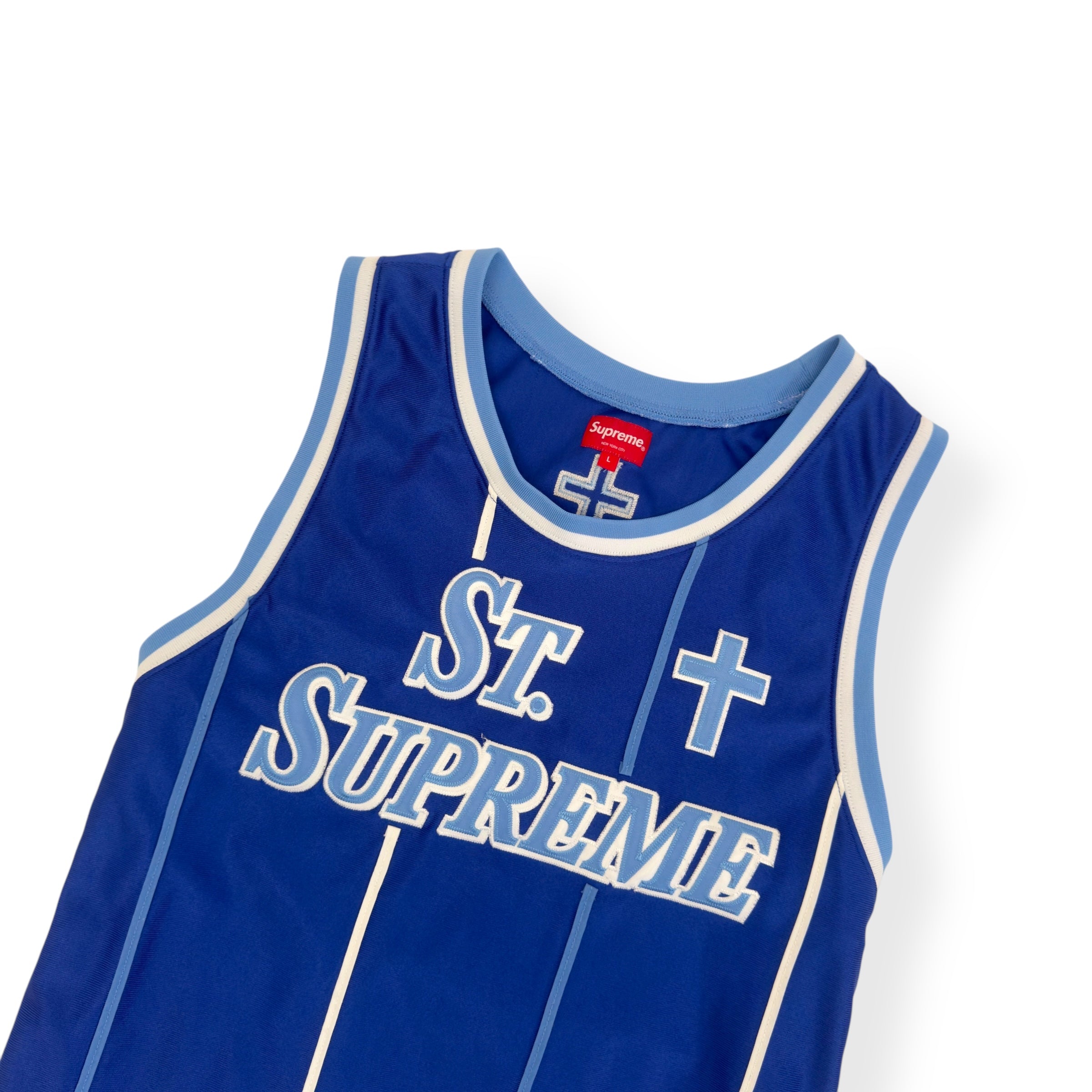 SUPREME ST.SUPREME BASKETBALL JERSEY VEST BLUE L
