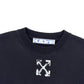 OFF-WHITE WOMENS LOGO PRINT CROPPED SWEATSHIRT BLACK / WHITE S