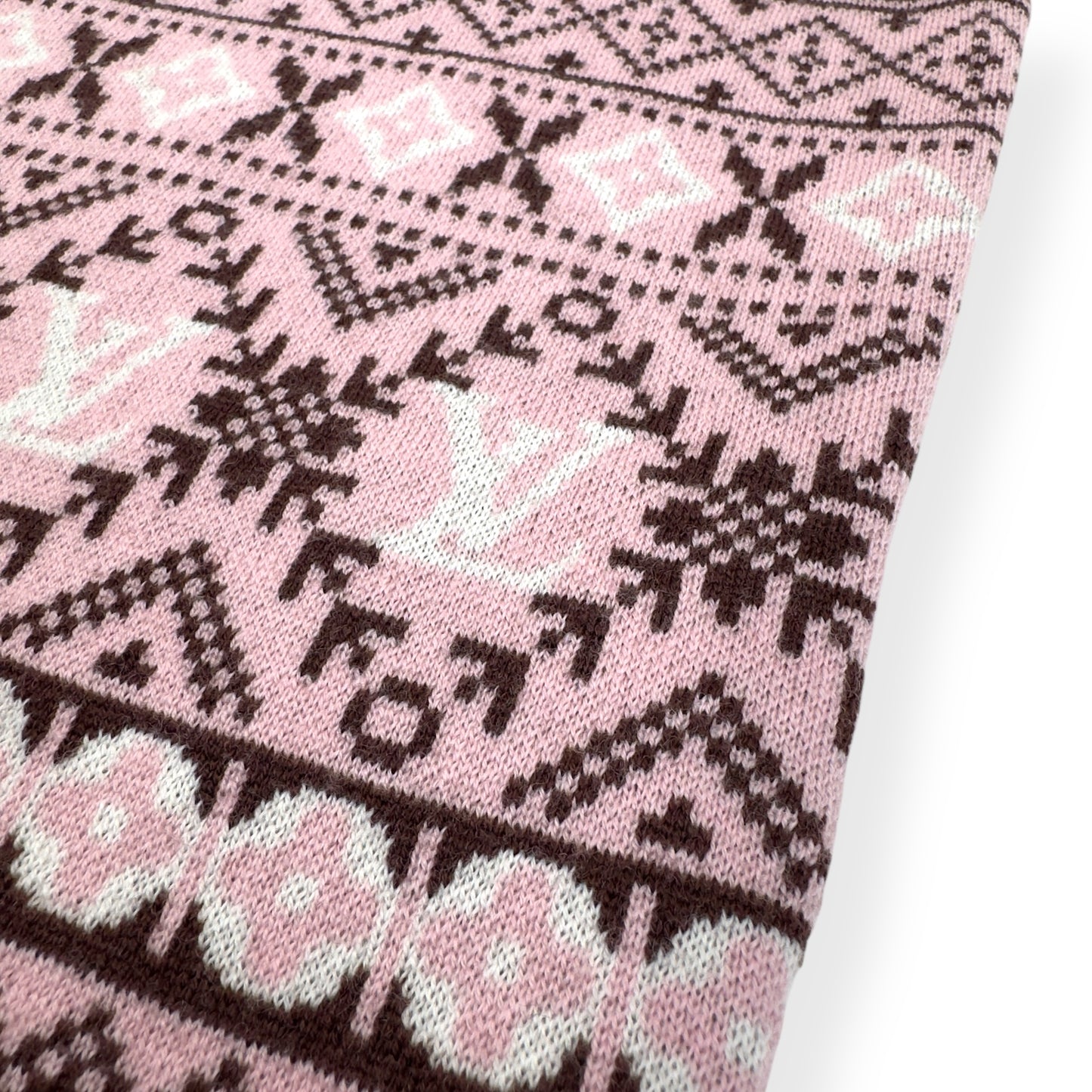 LOUIS VUITTON X TYLER THE CREATOR FAIR ISLE JACQUARD MERINO WOOL VEST LUXURY PINK XXL