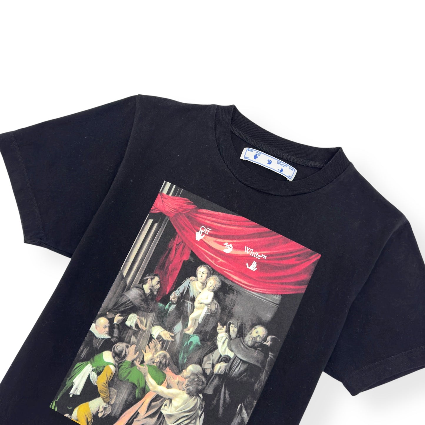 OFF-WHITE CARAVAGGIO PAINTING SHORT SLEEVE T-SHIRT BLACK M