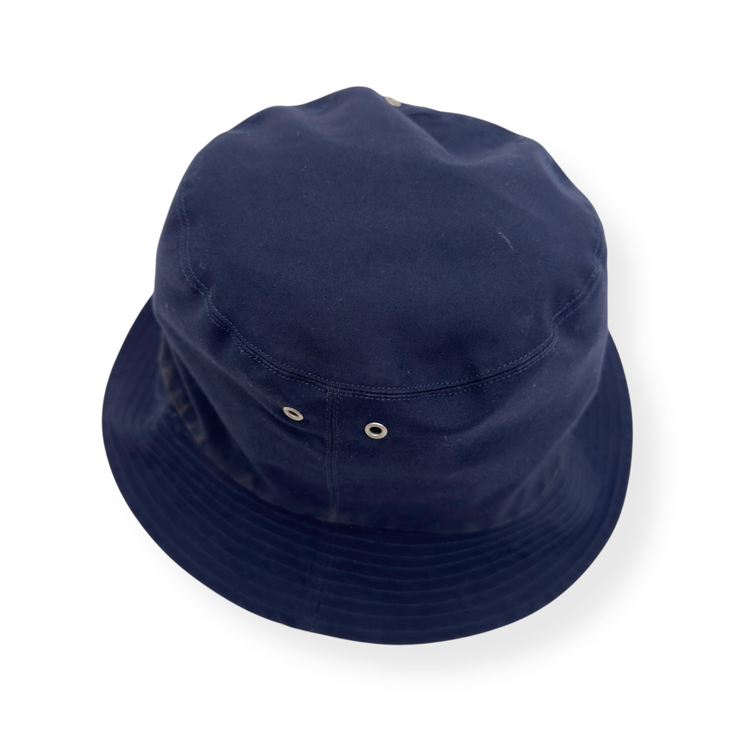 DIOR REVERSIBLE TEDDY-D SMALL BRIM BUCKET HAT NAVY / BEIGE M