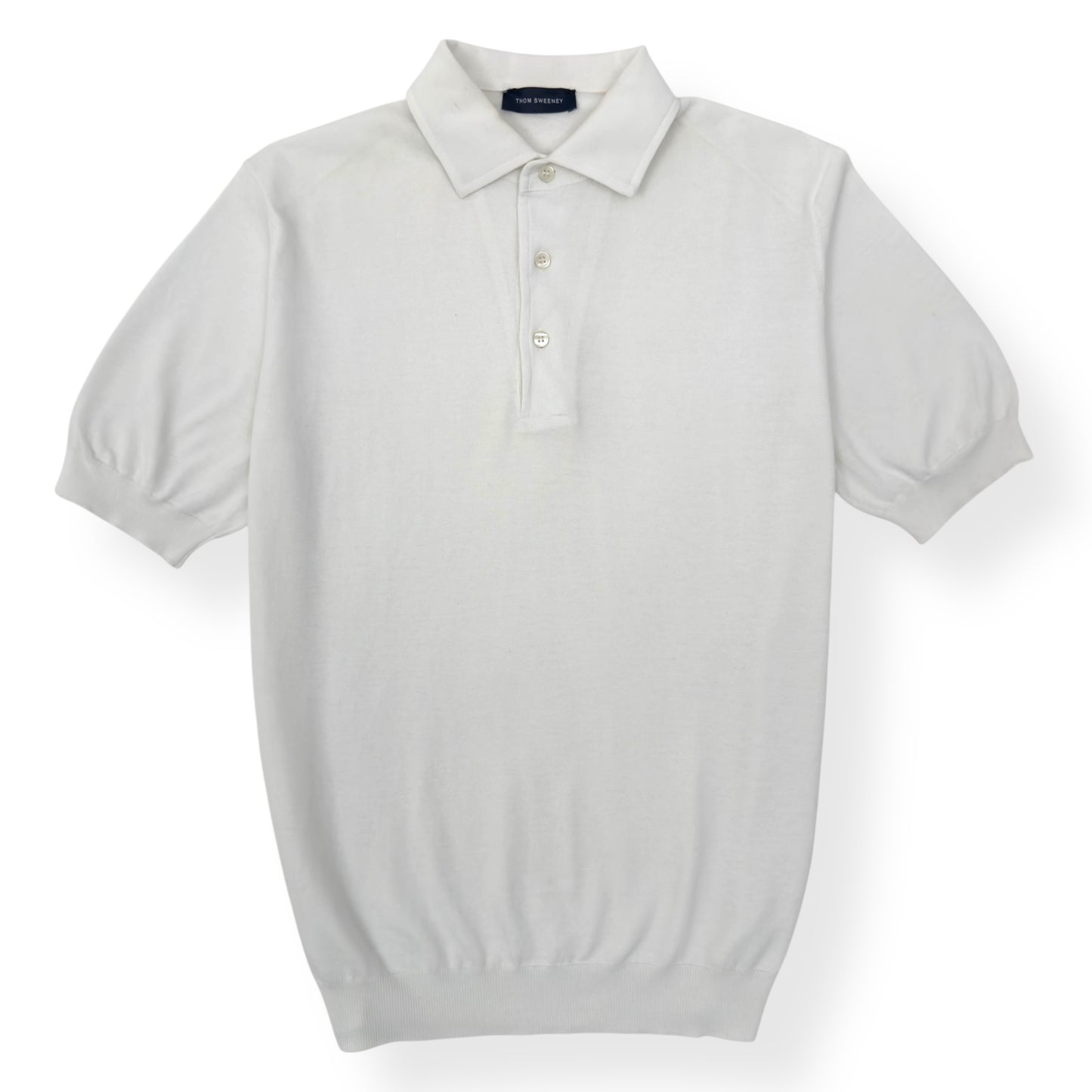 THOM SWEENEY COTTON POLO SHIRT WHITE M