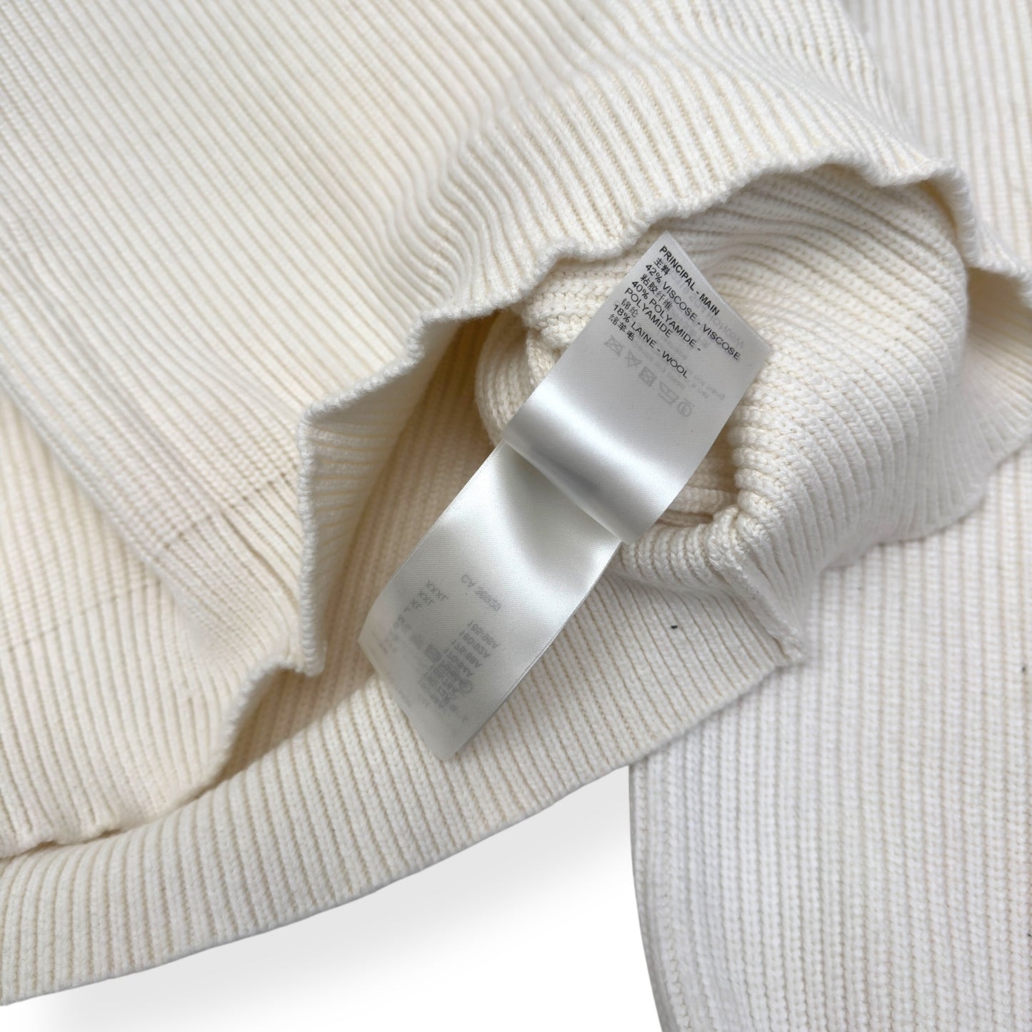 LOUIS VUITTON OVERSIZED V-NECK WOOL SWEATER WHITE S