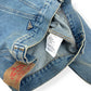 PRADA WASHED DENIM PLAQUE-LOGO DENIM JACKET LIGHT BLUE XL