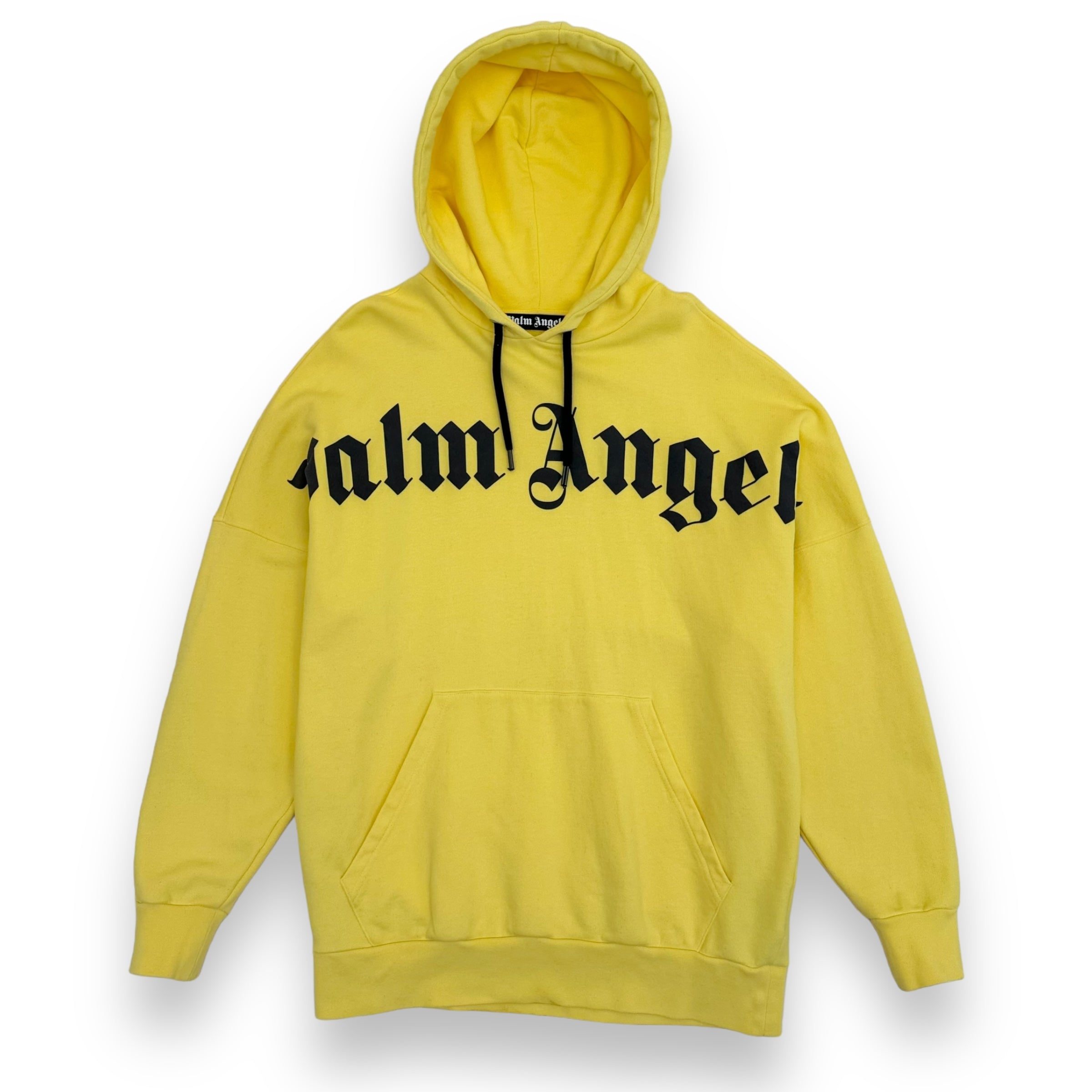 PALM ANGELS LOGO HOODIE YELLOW BLACK S