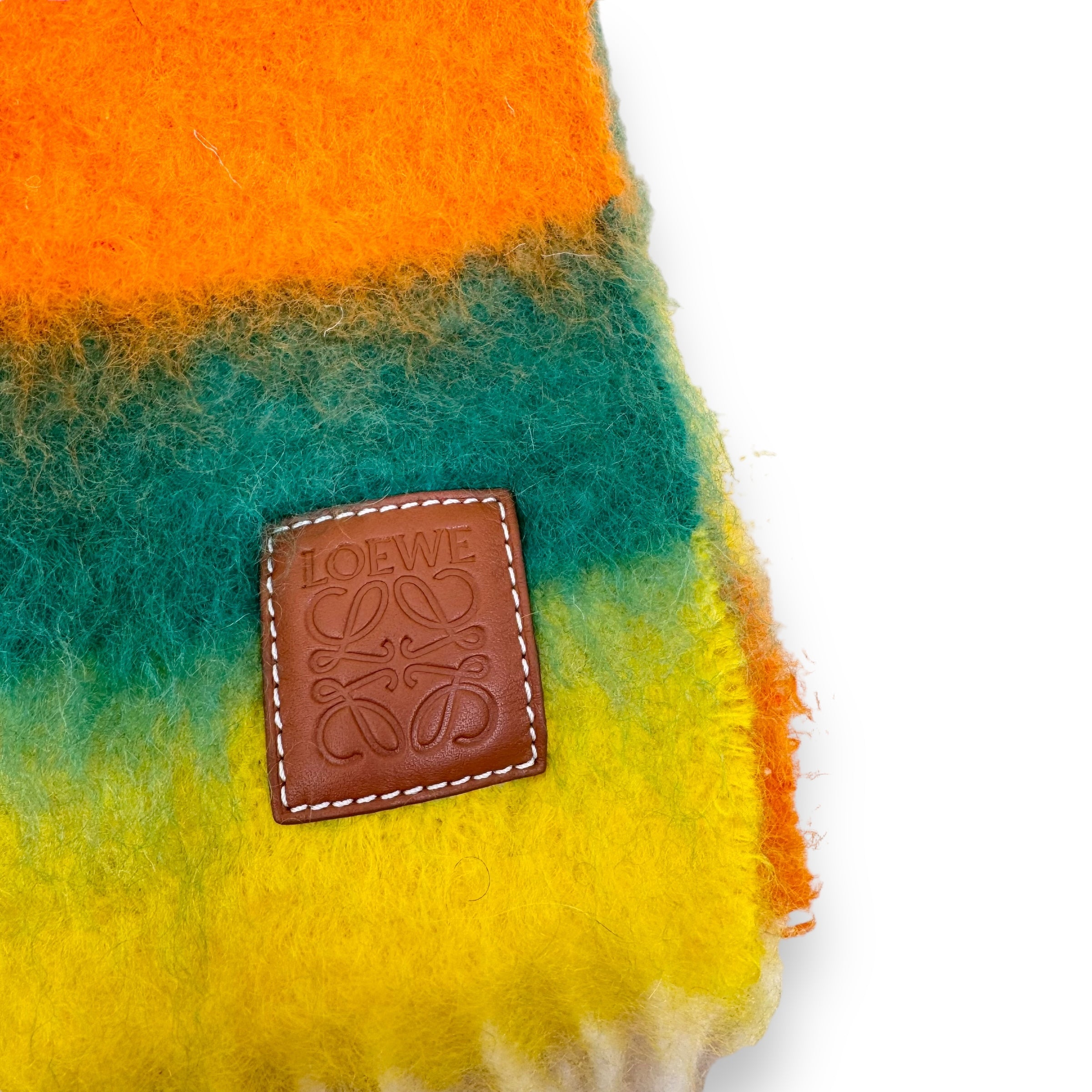LOEWE STRIPED MOHAIR-WOOL SCARF MULTICOLOURED O/S