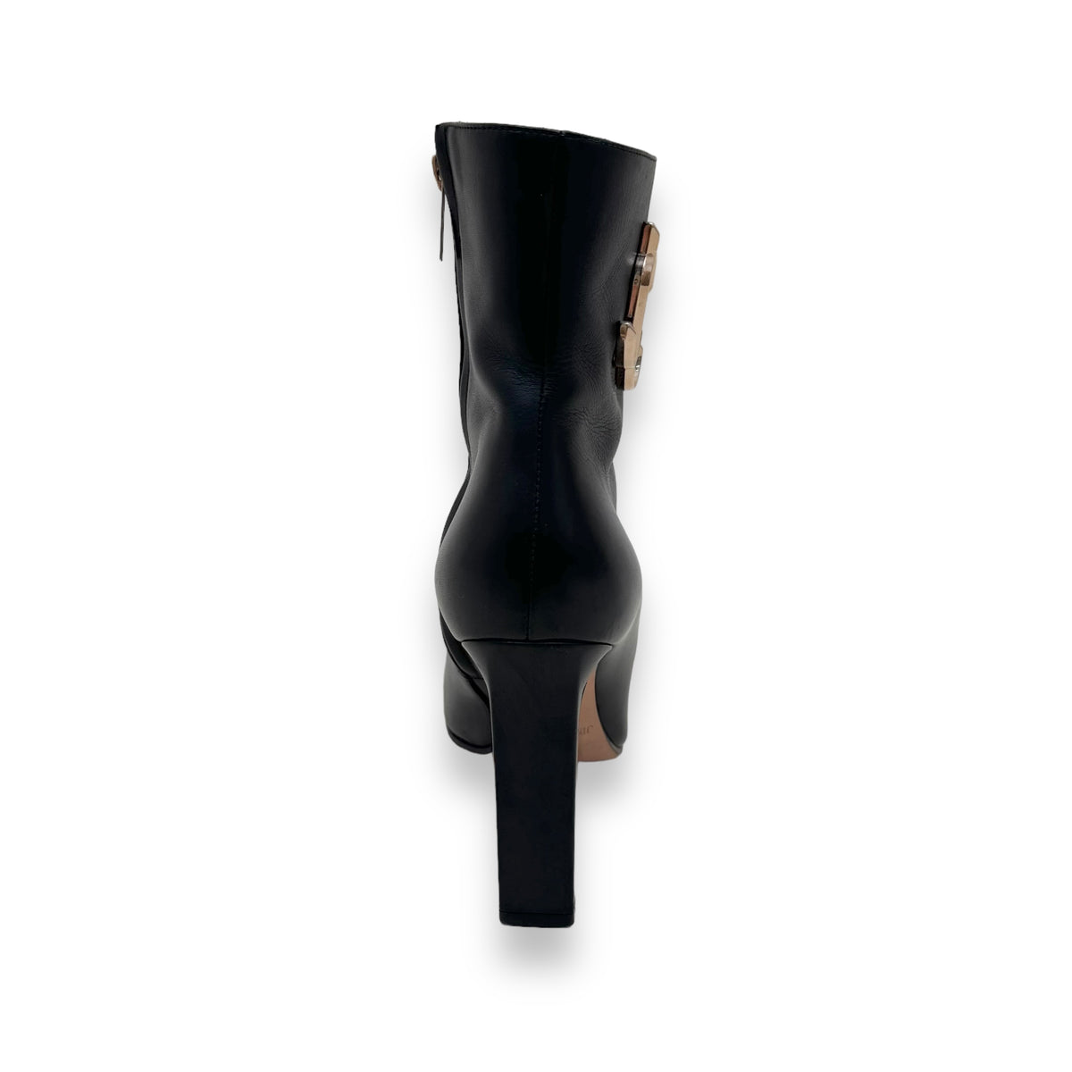 JIMMY CHOO MINORI LEATHER ANKLE BOOTS BLACK UK5