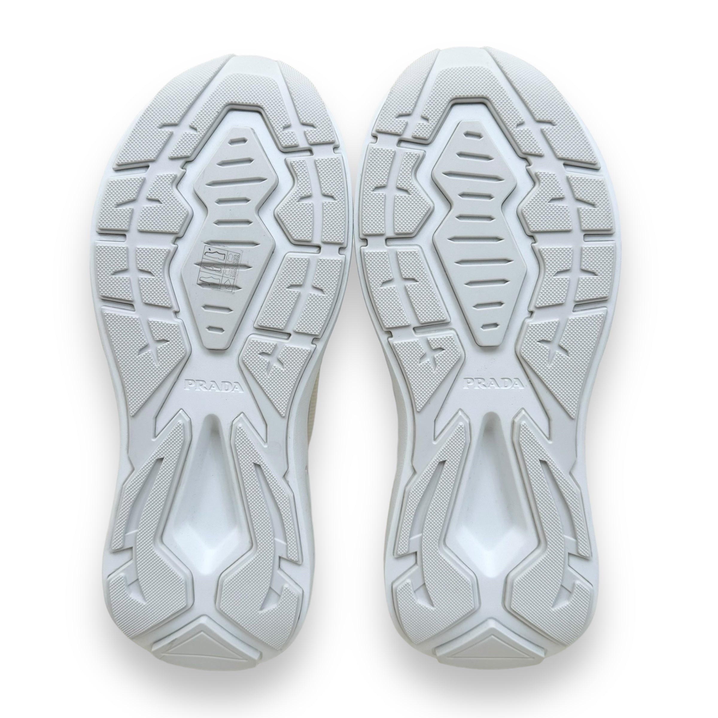 PRADA SYSTEME BRUSHED LEATHER SNEAKER WHITE UK9.5
