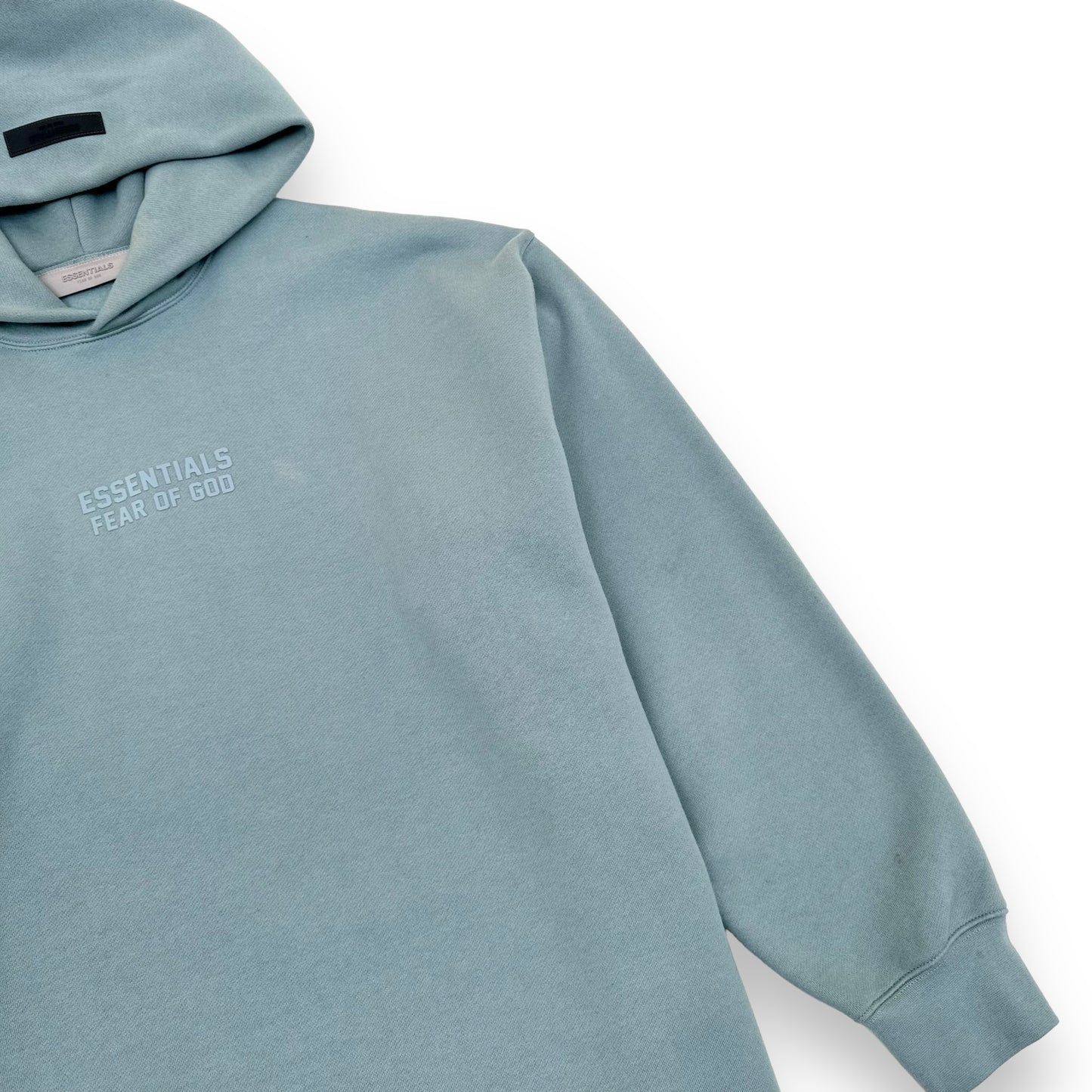 ESSENTIALS FEAR OF GOD LOGO-APPLIQUÉ COTTON HOODIE BLUE M