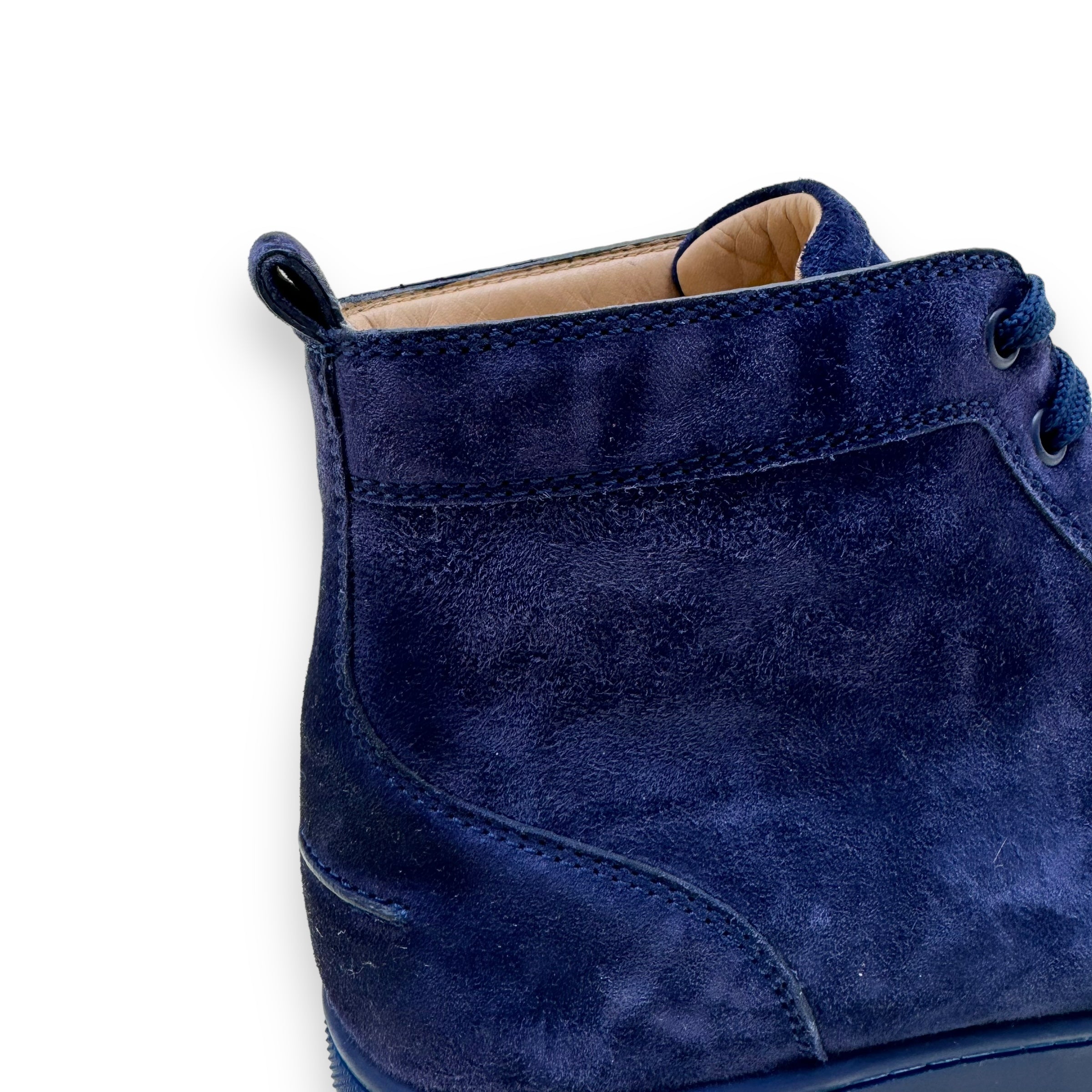 CHRISTIAN LOUBOUTIN LOUIS ORLATO VEAU VELOUR SNEAKER NAVY UK9