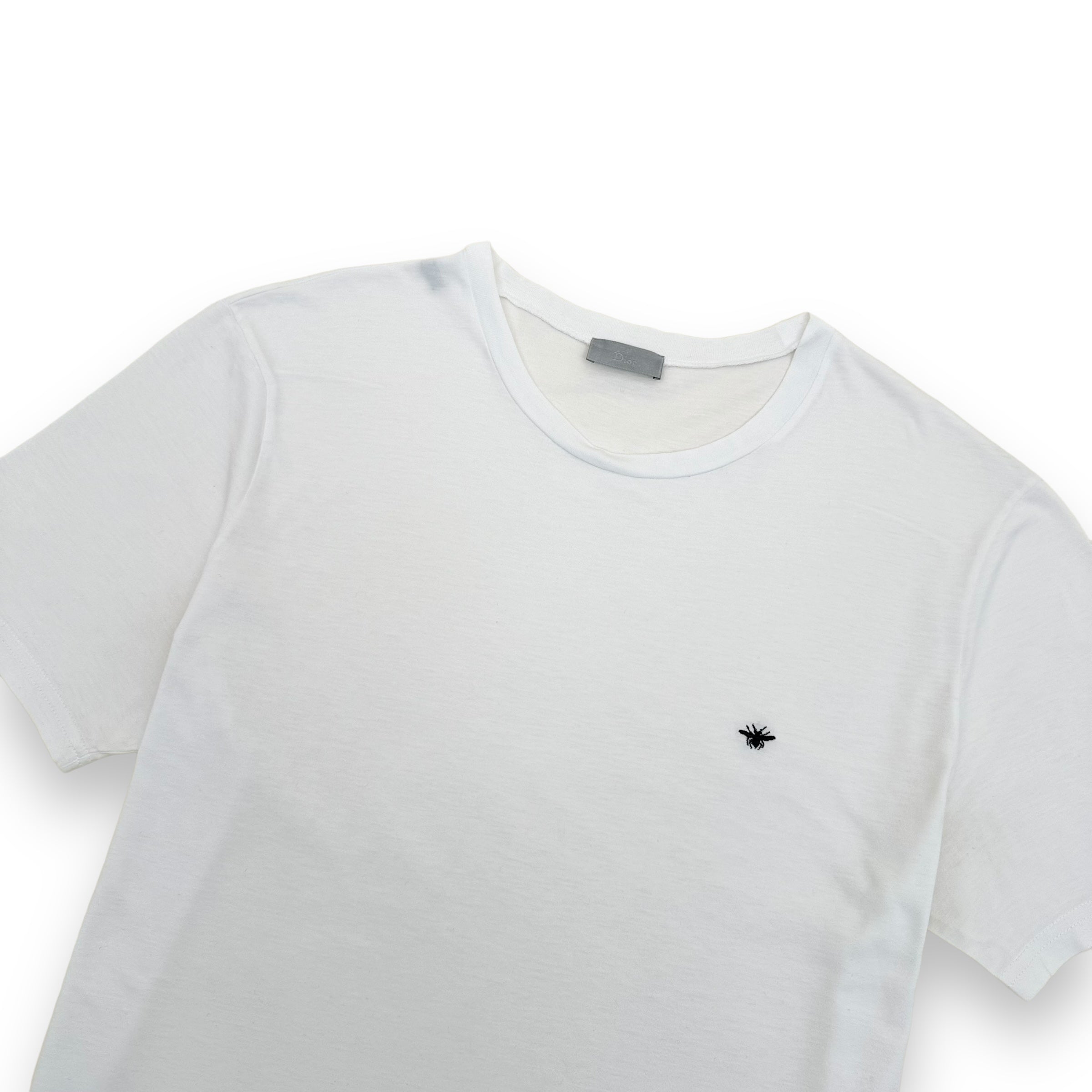 DIOR EMBOSSED BEE LOGO COTTON T-SHIRT WHITE XL