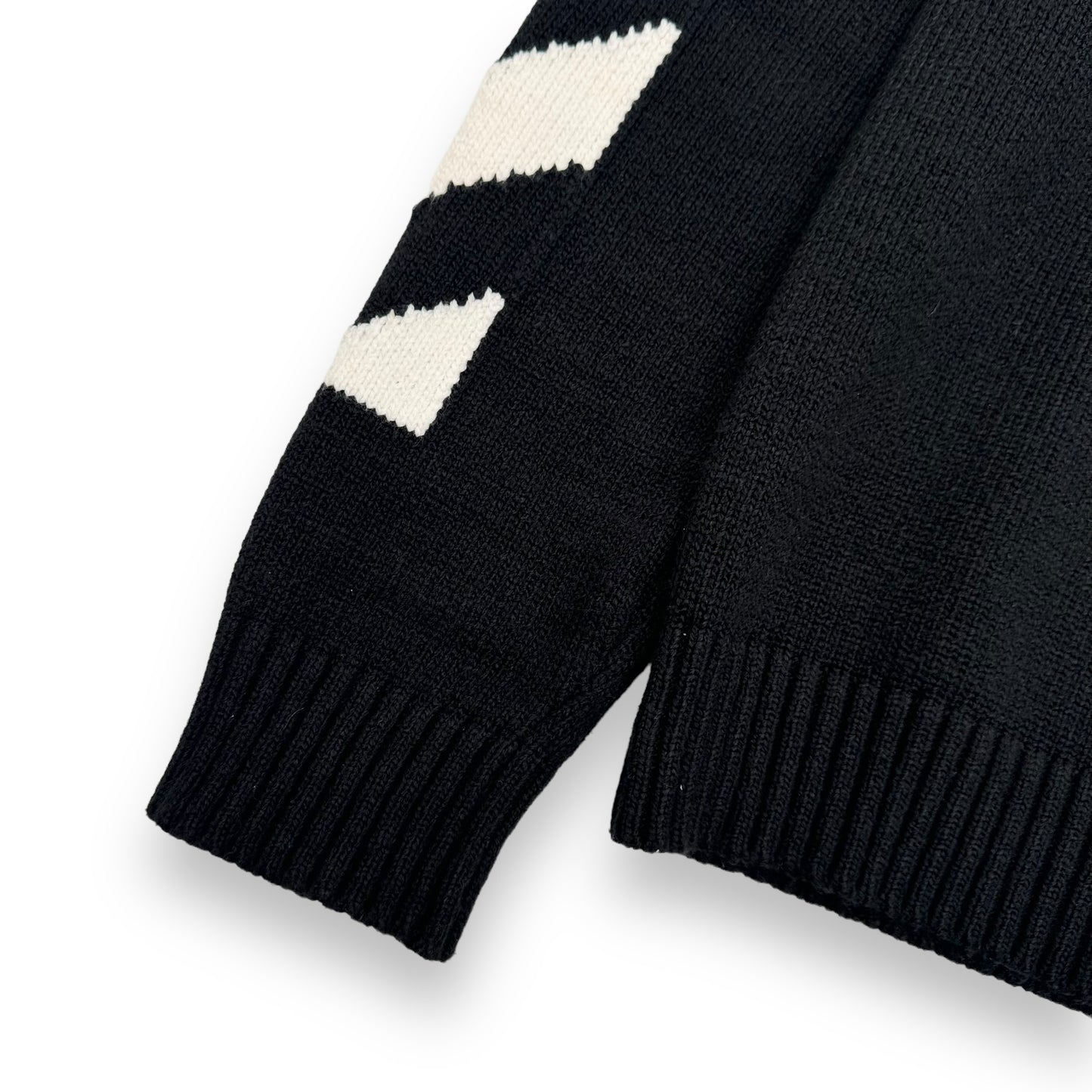 OFF-WHITE DIAGONAL CREWNECK KNIT BLACK / WHITE M