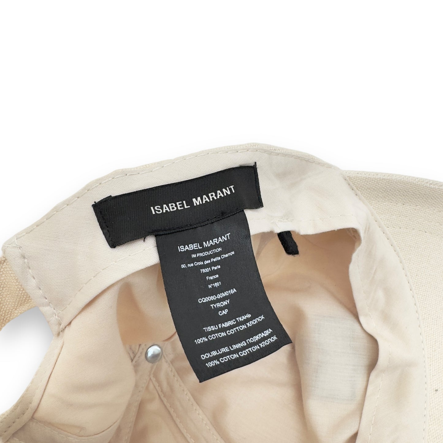 ISABEL MARANT TYRONY CAP CREAM O/S