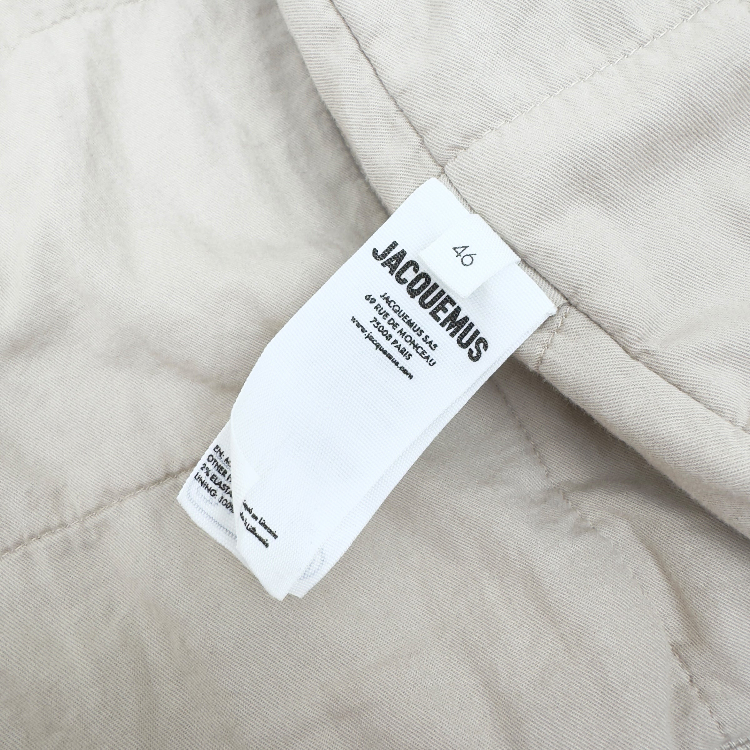 JACQUEMUS CROPPED LE BLOUSON TRIVELA UTILITY COTTON JACKET NATURAL XS