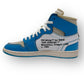 OFF-WHITE X AIR JORDAN 1 RETRO HIGH OG UNC SNEAKER UNIVERSITY BLUE UK9.5