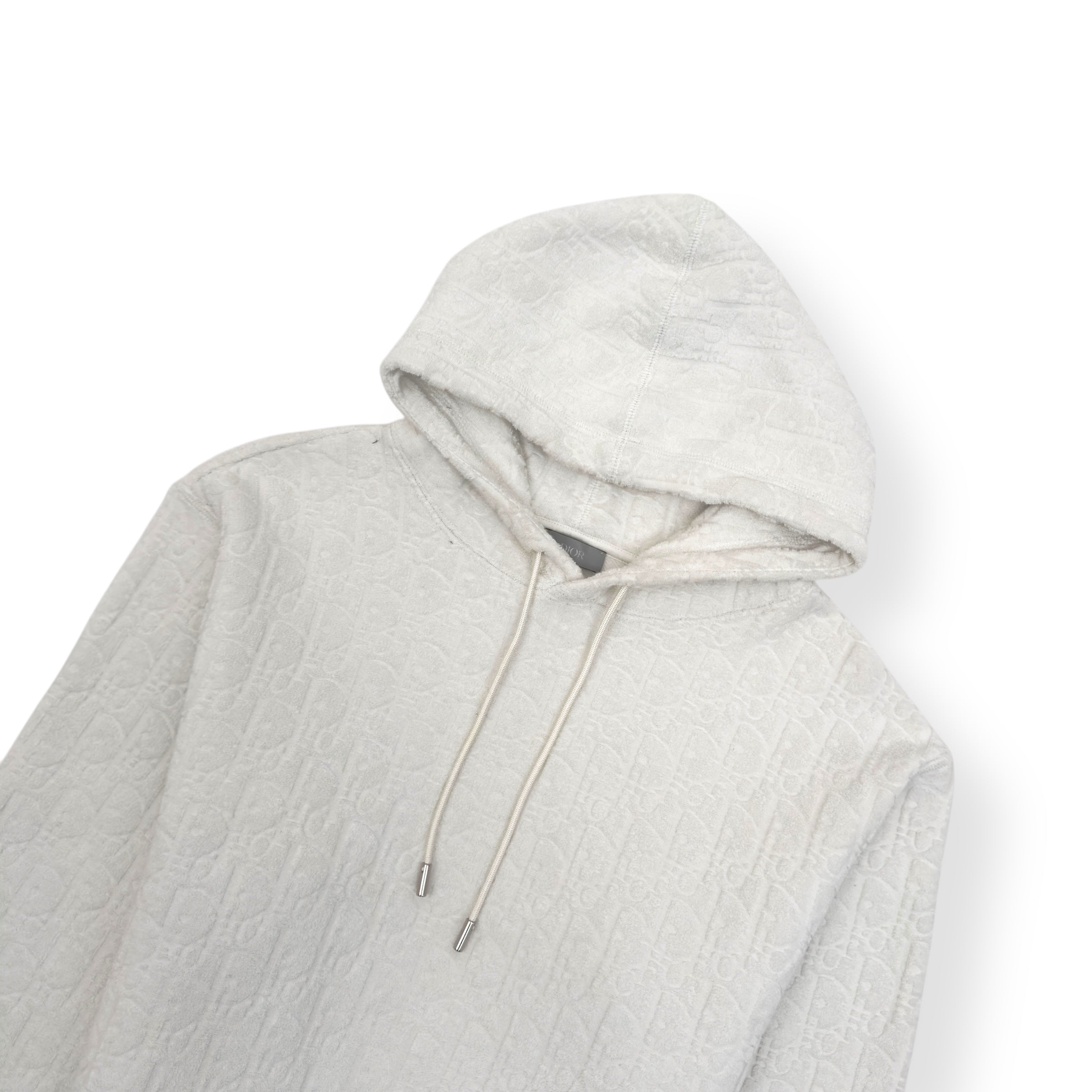 DIOR OBLIQUE RELAXED-FIT HOODIE WHITE L