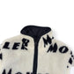 MONCLER REVERSIBLE ALL OVER LOGO FLEECE JACKET WHITE / BLACK S