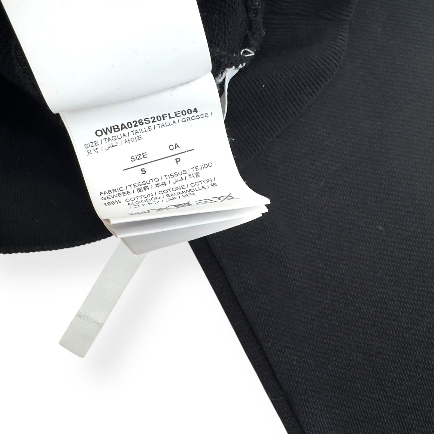 OFF-WHITE WOMENS LOGO PRINT CROPPED SWEATSHIRT BLACK / WHITE S