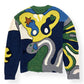 KENZO PARIS V-NECK ABSTRACT CARDIGAN GREEN / YELLOW L