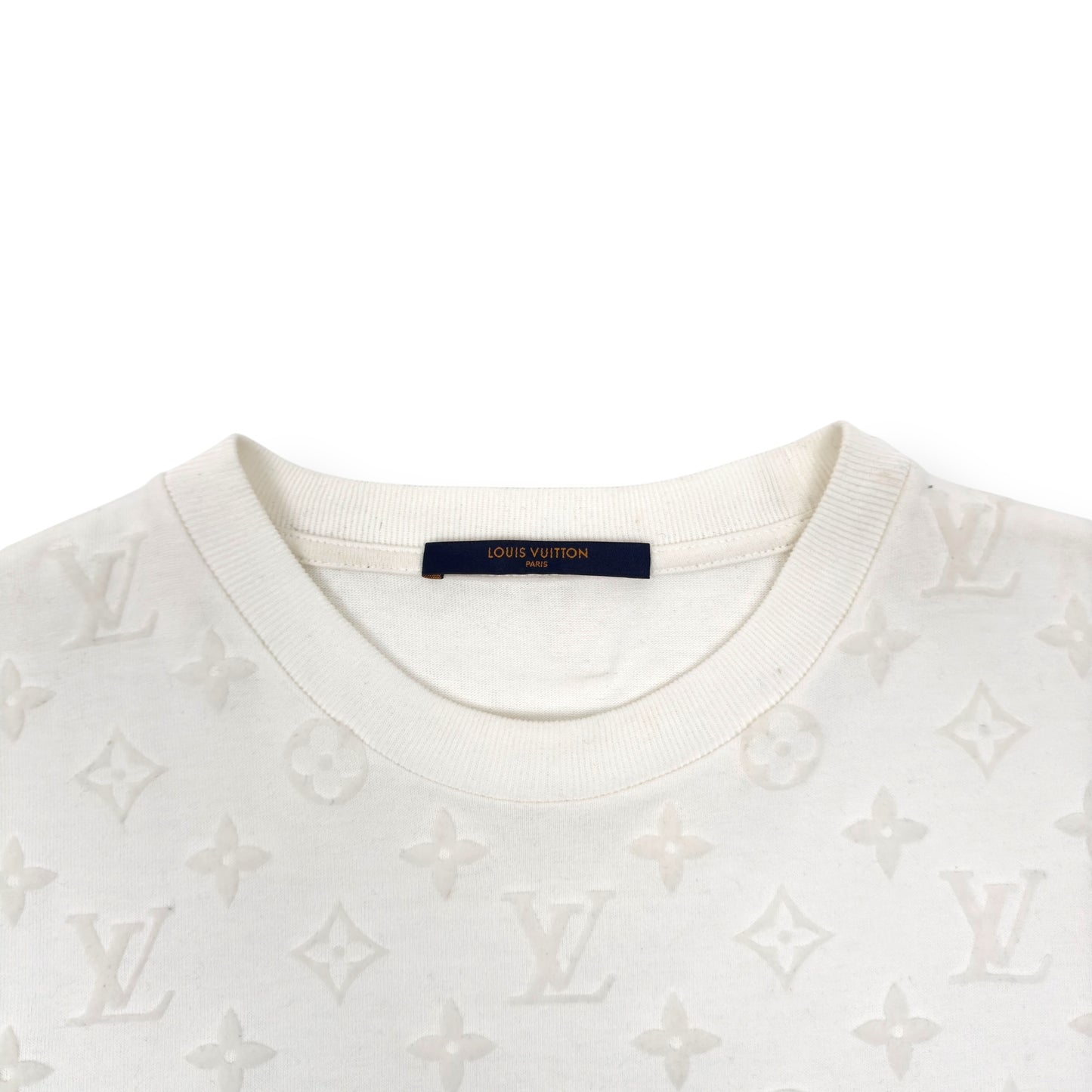 LOUIS VUITTON EMBOSSED LOGO T-SHIRT WHITE L