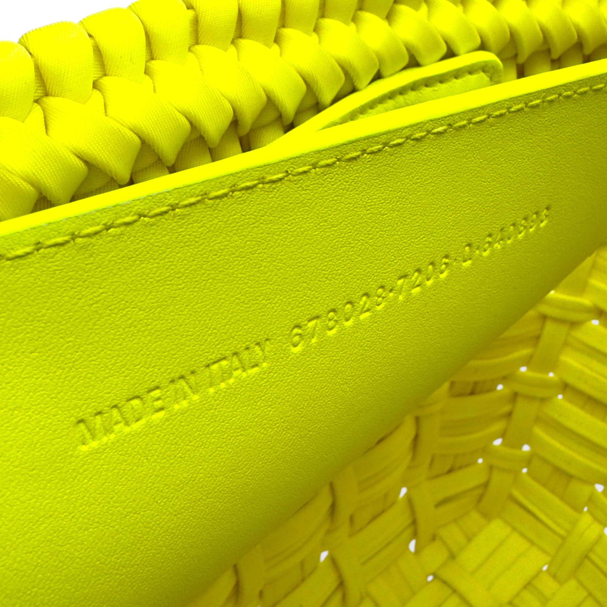 BALENCIAGA BISTRO NYLON / LEATHER SHOULDER BAG YELLOW XXS
