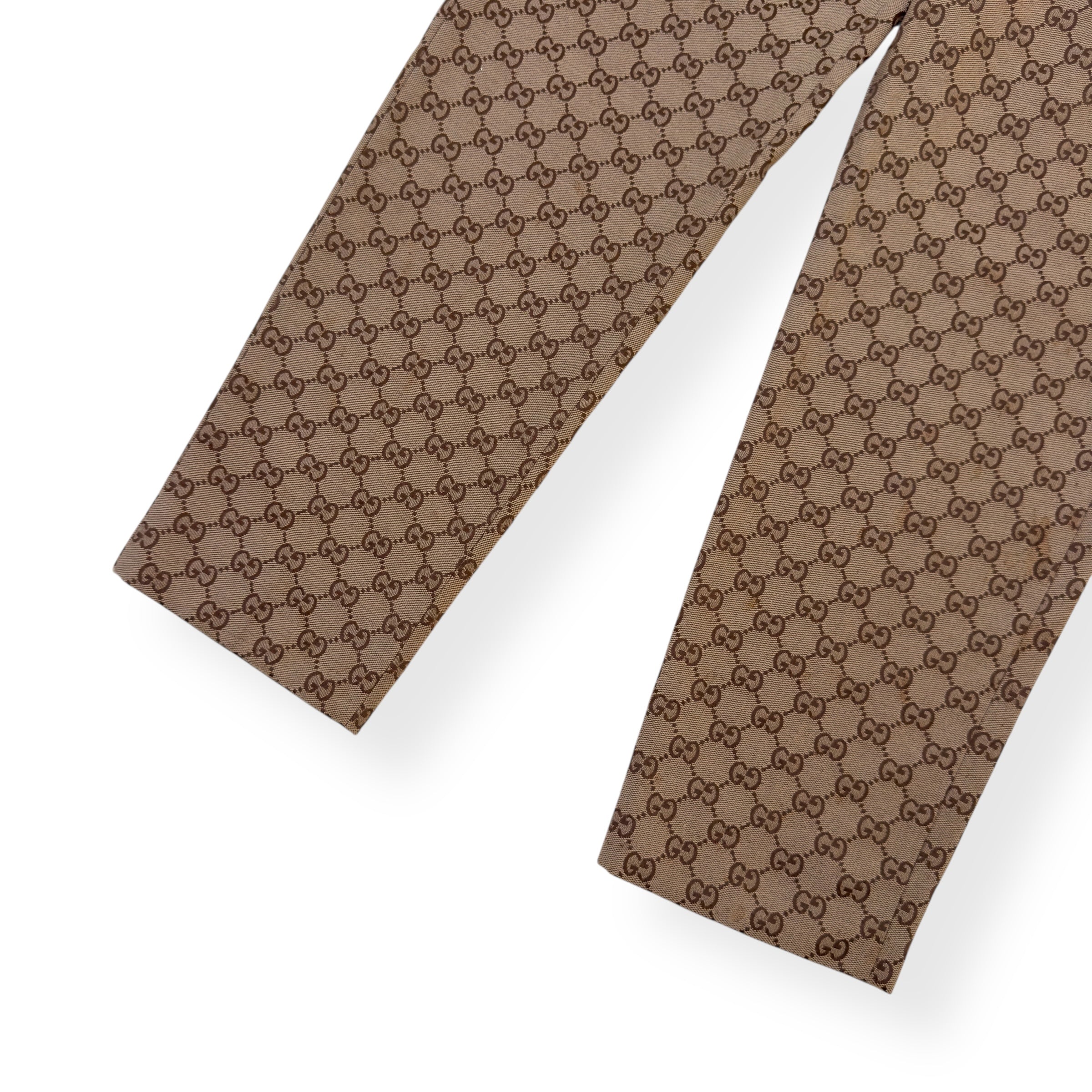 GUCCI GG COTTON CANVAS TROUSERS BEIGE 46 / S