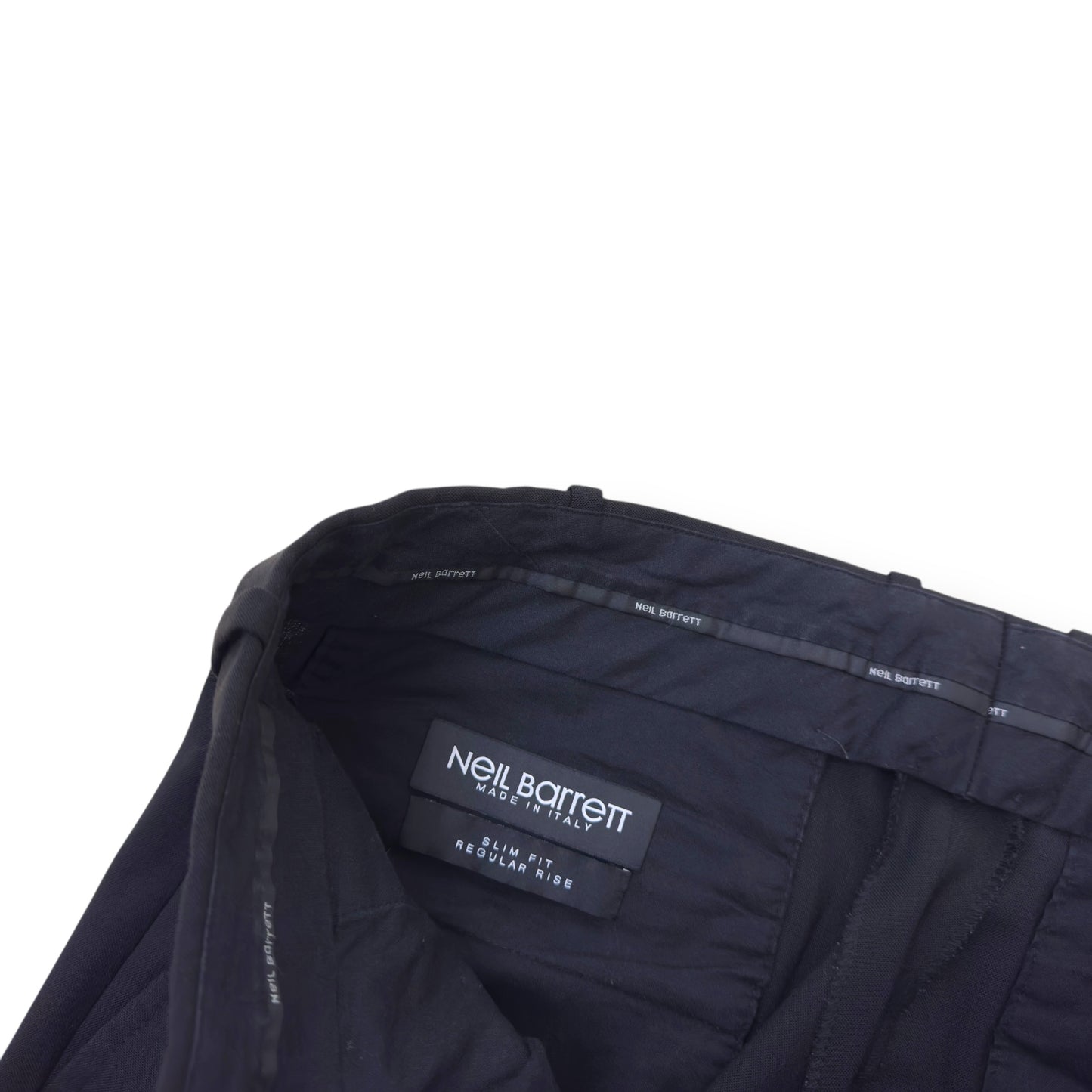 NEIL BARRETT CLASSIC SINGLE BREASTED WOOL BLEND SLIM SUIT BLACK 50 / M