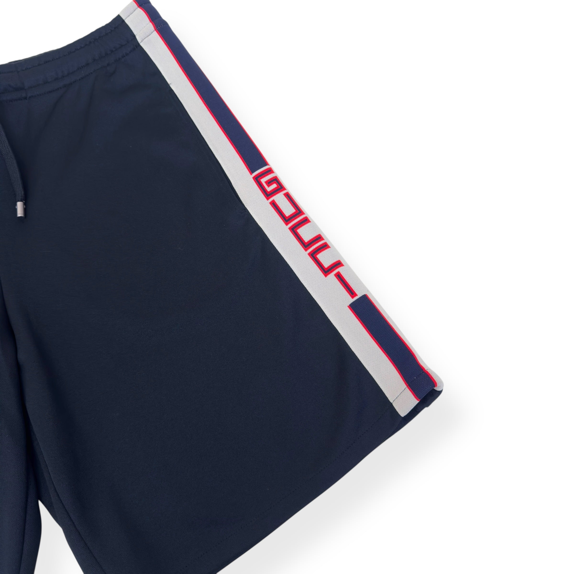 GUCCI TECHNICAL JERSEY SHORTS BLACK / WHITE / RED M