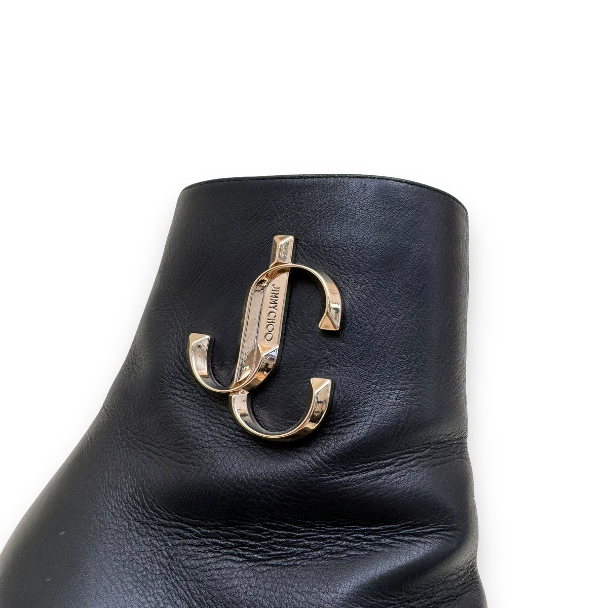 JIMMY CHOO MINORI LEATHER ANKLE BOOTS BLACK UK5