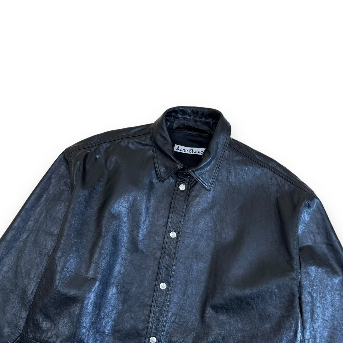 ACNE STUDIOS OVERSIZED LEATHER SHIRT JACKET BLACK M